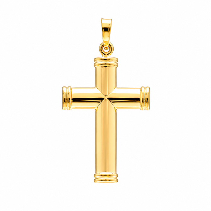 CRUZ EN ORO LISA FORMA TOPES